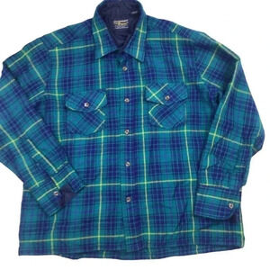 Vintage wool plaid Brewster button front flannel